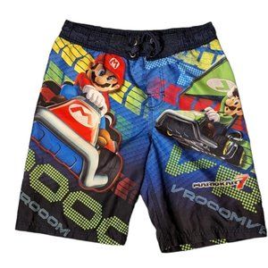 Boys Swim Trunks Size Large 10/12 Nintendo Mario Kart 7 Luigi Racing 2013